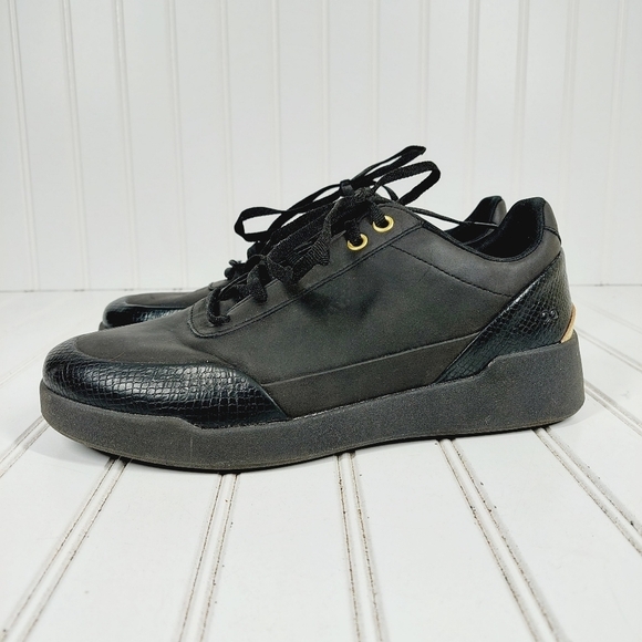 Ryka Shoes - Ryka Paola Black Snakeskin Print Lace Up Athleisure Walking Sneakers I664